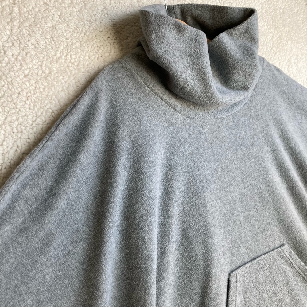 ellos Women's cowl neck fleece gray poncho, Sz 18/20 - Picture 7 of 17